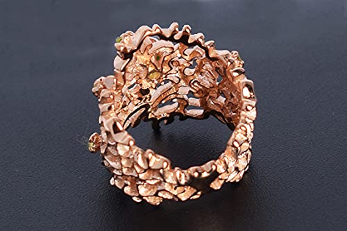 Bague en argent sterling 925 de créateur avec pierre de péridot naturel - 5