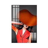 LEOMUZI Modèle de mode Toile Affiche Mur Art Décor Imprimer Image Peintures pour Salon Chambre Sans cadre 08x12inch (20x30cm)