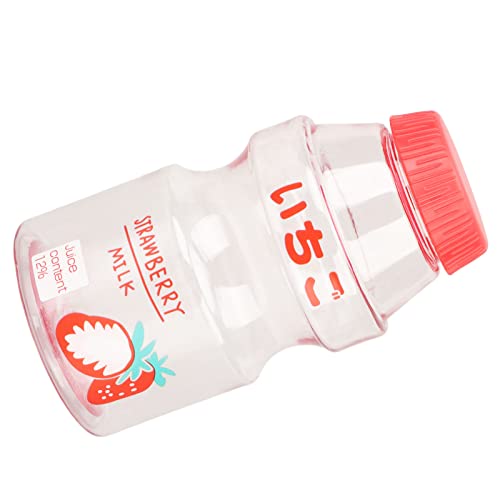 Alomejor Botella de Agua de Dibujos Animados con Fruta, Botella Innovadora de Consumo con Boca Ancha, Práctica para Helado, 16 Oz / 480 Ml (rojo)