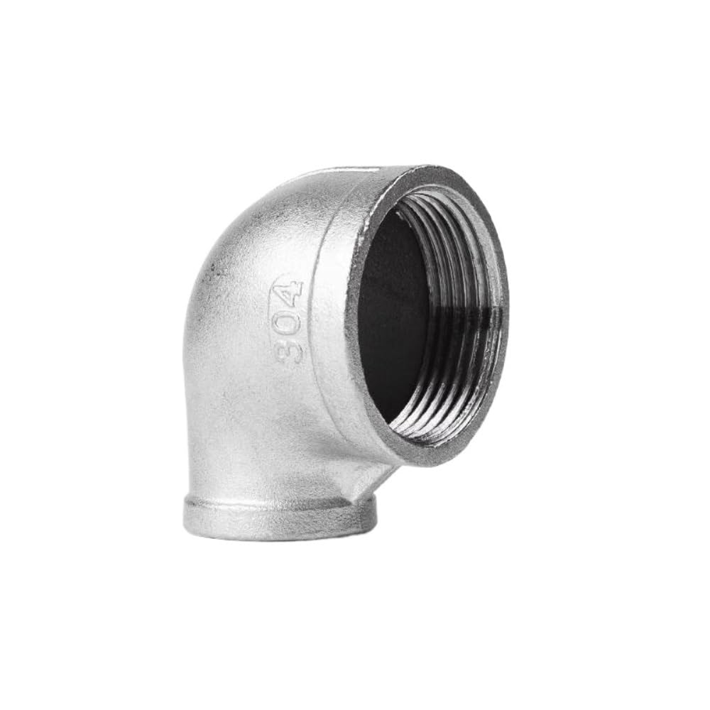 TonuuoDC 1/4" 3/8" 1/2" 3/4" 1" 1-1/4" 1-1/2" BSP Female 304 Stainless Steel 90 Degree Elbow Reducer Pipe Fitting Coupling Joint(1I4 to 1I8 BSP)