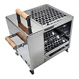 Churrasqueira para Apartamento Ecológica sem Fumaça Pequena Aço Inox 430 Com 2 Grelhas