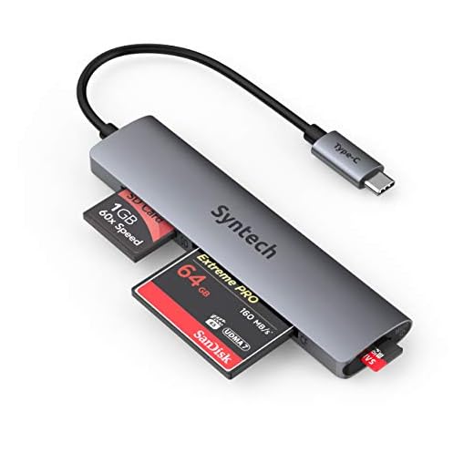 USB C Card Reader, Syntech 3- in-1 Thunderbolt 3 Memory Card Reader Hub for CF, SD/SDHC, TF/Micro SD Compatible with MacBook Pro,iPad Pro 2020, iPad Air 2020, Galaxy S20/S10 and More, Space Grey