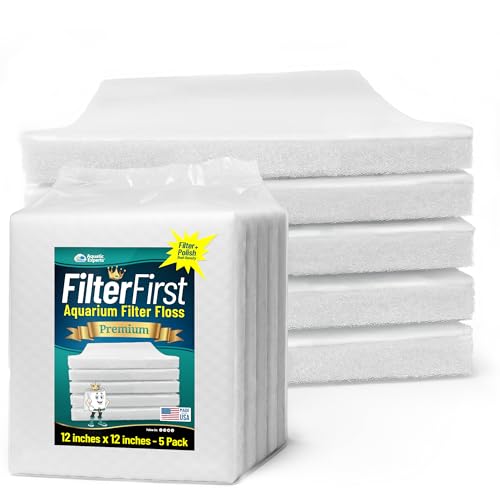 Image of Aquatic Experts Aquarium Filter Floss for Fish Tank Filters - FilterFirst Aquarium Filter Pad - Media Roll for Crystal Clear Water, 3 /4 inch - 1 inch Thick (12 Inch Wide, 12 Inch Long - 5 Pack)