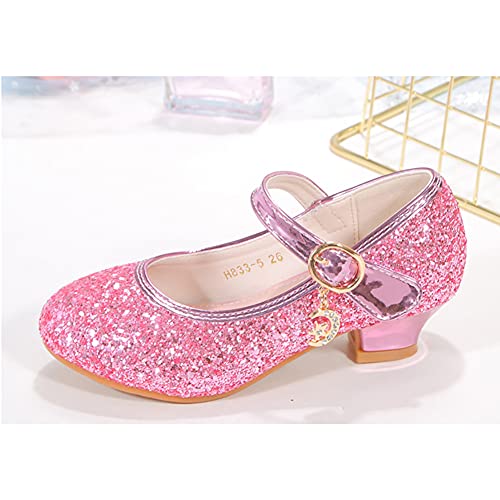 Girls Low Heels Princess Dress Shoes Glitter Sequins Mary Jane Party Wedding Shoes3