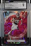 TY SIMPSON 2025 Bowman's Best University #24 PINK LAVA REFRACTOR PARALLEL Rookie Football Card RC #034 of only 175 Made! CGC Graded Mint 9 Alabama Crimson Tide