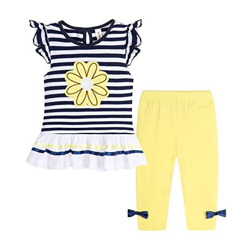 Conjunto de ropa de manga con volantes para niñas pequeñas Mud Kingdom sin rozaduras