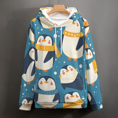 Pull pingouin idée cadeau originale sweat-shirt à capuche mixte S