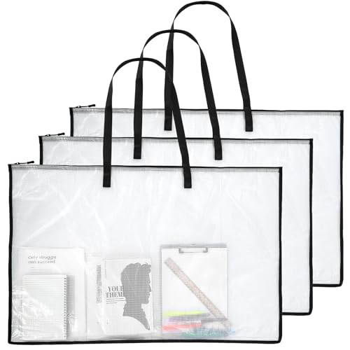 Lemecima 3 Stück Kunst-Portfolio-Tasche Schwarz