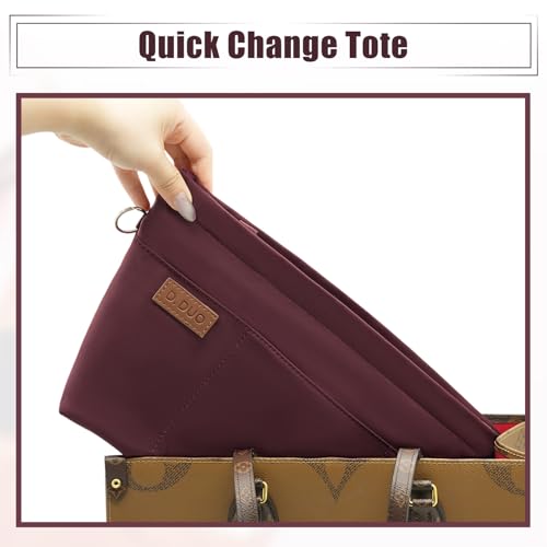 D.DUO Bag Organizer Insert, Crossbody Bag, Tote Organizer Insert with Adjustable Bag Strap, Waterproof Nylon Purse Inserts (Wine Red, XL) — view 5