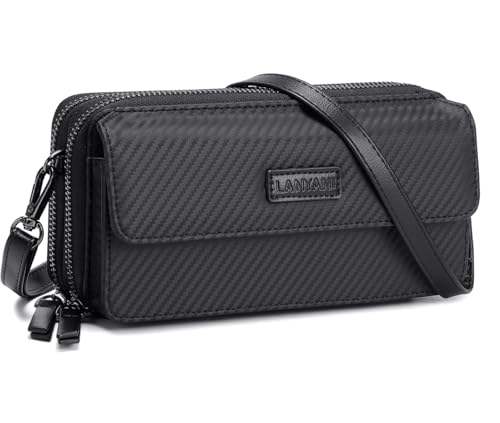 Image of Lanyani RFID Crossbody Wallet Wristlet Purse with Phone Pocket For Women Vegan Leather