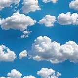 LaiTique Cloud Peel and Stick Wallpaper, Blue Sky Wallpaper for Home Decor | Self-Adhesive, Waterproof Vinyl, 17.7' x 118'