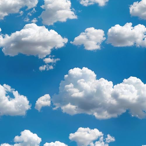 LaiTique Cloud Peel and Stick Wallpaper, Blue Sky Wallpaper for Home Decor | Self-Adhesive, Waterproof Vinyl, 17.7" x 118"