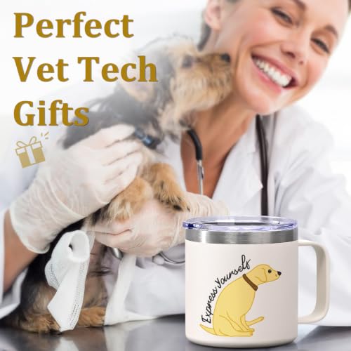 Lifecapido Vet Tech Gifts, Vet Tech Week Gifts, Express Yourself Dog 14oz Insulated Coffee Mug, Veterinarian Birthday Christmas Gift for Women Vet Veterinarian Assiant Pet Lover - Image 2