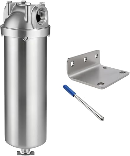 Amwater NSF/ANSI 42 carcasa de filtro de agua para toda la casa, sistema de filtro de agua de sedimentos de 10 x 2.5 pulgadas para agua resistente,