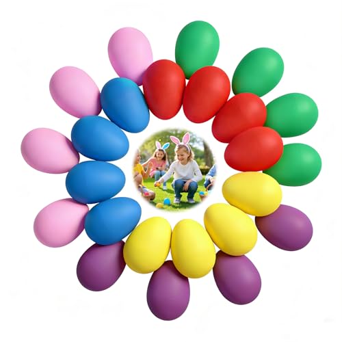 24 Stück Eier Maracas Eier Shaker Set 6 Farbe Musikinstrument Egg Shaker ostereier Schütteleier für Musikalische Früherziehung Party Klassenzimmerzubehör Musikinstrument für Spielgeräte