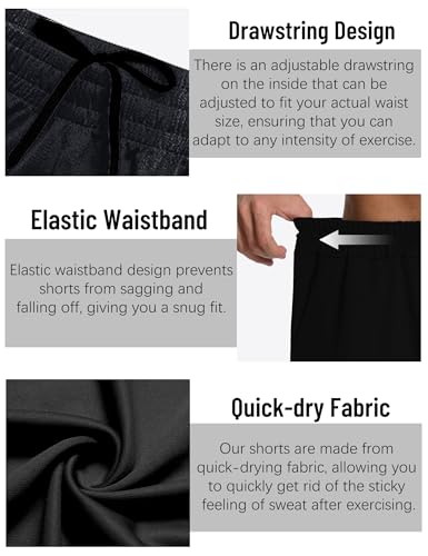 5 Pack Mens Athletic Basketball Running Drawstring Shorts Pockets Gym Mesh Quick Dry Workout Casual Trunks for Men4