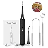 {kit de limpieza dental y Limpiador de Lengua}: Equipado con 2 cabezales de limpieza. eliminar residuo de dientes eficazmente el cálculo, el sarro y la placa dental en la superficie de los dientes y entre los dientes.