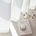 NICETOWN White Striped Sheer Curtains 96 inches Long for Living Room 2 Panels, Non-See-Through Semi Chiffon Grommet Window Treatment Light Filtering Drapes for Home Office Bedroom 52
