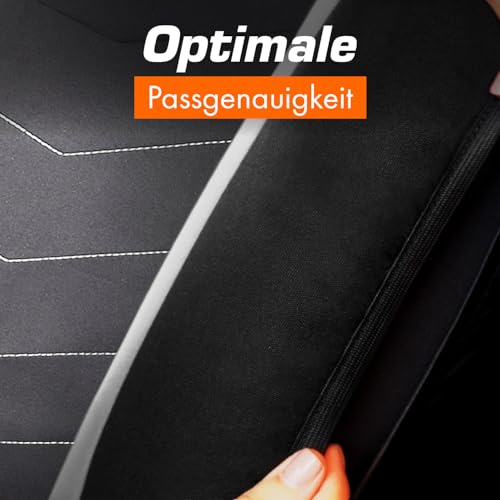 Upgrade4cars Autositzbezüge Set für die Vordersitze weiß | Auto-Schonbezüge Universal Schwarz Auto-Sitzbezug Sommer Winter | Autozubehör Innenraum | Geschenke für Frauen und Männer