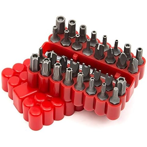 33 Piece Security Bit Set Tamper Proof Torx Hex Star Screwdriver Cover