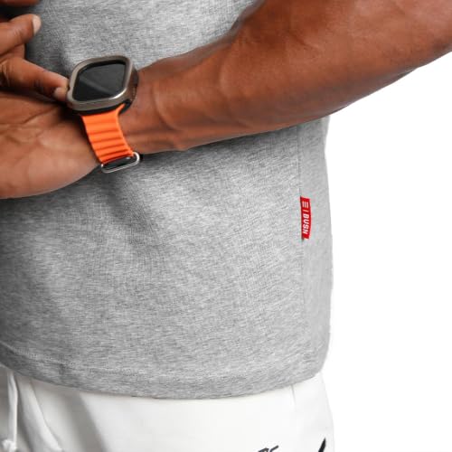 Image of Men's Cotton Short Sleeve Raglan Crew Neck Gym Workout Athletic Tee | Breathable raglan crew neck tee with mild elasticity, suitable for workout, fitness exercise and daily casual wearing