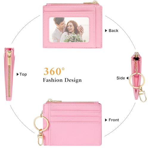 Image of Sodsay Card Case Slim Front Pocket Wallet for Women Credit Card Holder with Keychain | Slim, Front Pocket, Credit Card Holder, with Keychain