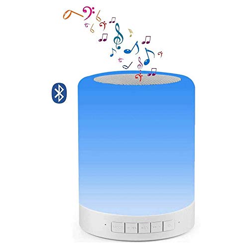 Preisvergleich Produktbild KAUTOTragbarer Drahtloser Bluetooth-Lautsprecher Von, Tragbare Smart LED-Berührungssensor-Schreibtischlampe Dimmbares RGB-Mehrfarben-Nachtlicht Mit Touch Control-Nachttischlampe