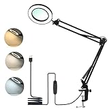 【10 Ajustes Bright】Esta lámpara de lupa tiene un brazo giratorio ajustable, que es más conveniente de ajustar. 10 niveles de brillo ajustables, 3 tipos de colores claros se pueden cambiar libremente para satisfacer diferentes necesidades en varias ocasiones.