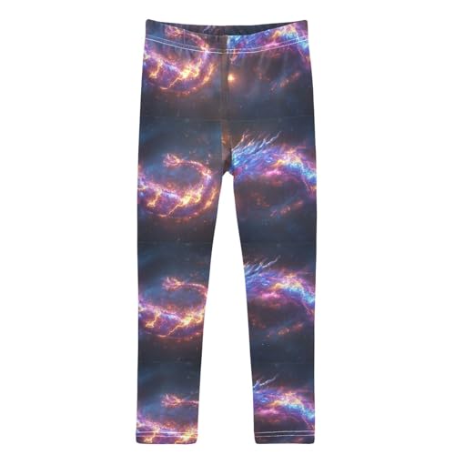 Purple Dragon Lightning Girls Leggings Kids Yoga Pants Dance Active Tights 4T