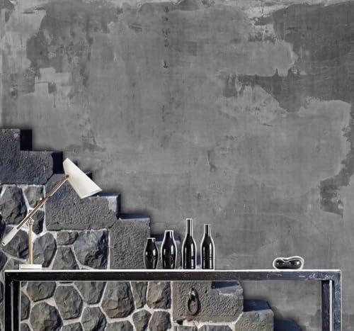 XLMING Rétro Gris Mur En Béton Mur En Pierre Style Industriel 3D Papier Peint Luxe Décoration Manger Adulte Intérieure Salon Canapé Chambre Fond TV Mur-150cm×105cm – vue 2