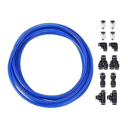 M METERXITY Air Hose Tubing Kit, PU Pneumatic Tube with Quick Connecter, High Pressure Resistance