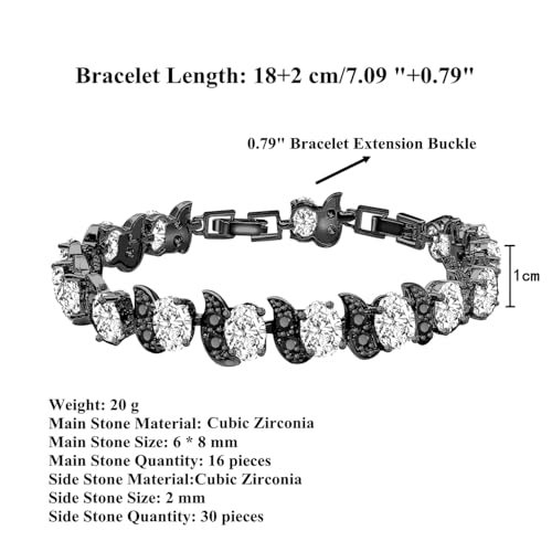 Image of LMXXVJ Fashion Tennis Bracelet Created Emerald White Gold Plated Charm Bracelet Gifts Jewelry for Women