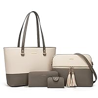 Lovematch Damen Lha088c Damenhandtasche, Beige und Grau