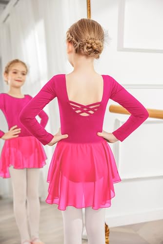 Arshiner Kids Girls Classic Long Sleeve Leotard Dance Ballet Dress3