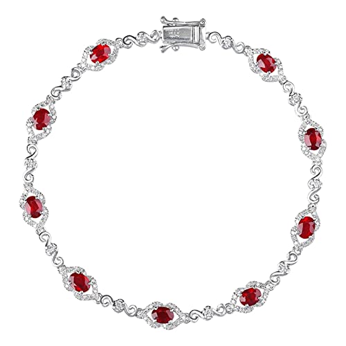Bracelet Rubis Rouge 2,3 CT et Or Blanc pour illuminer vos tenues de soirée et cocktails