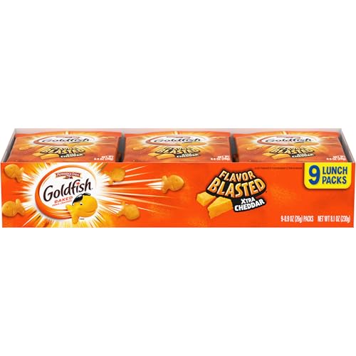 Goldfish Flavor Blasted Xtra Cheddar Cheese Crackers, Baked Snack Crackers, 0.9 oz On-the-Go Snack...