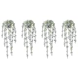 MINIDAHL 4 Pieza Planta Colgante Artificial Planta Colgante de Eucalipto en Maceta Falsa para Pared, Habitación, Hogar, Patio, Decoración Interior Y Exterior