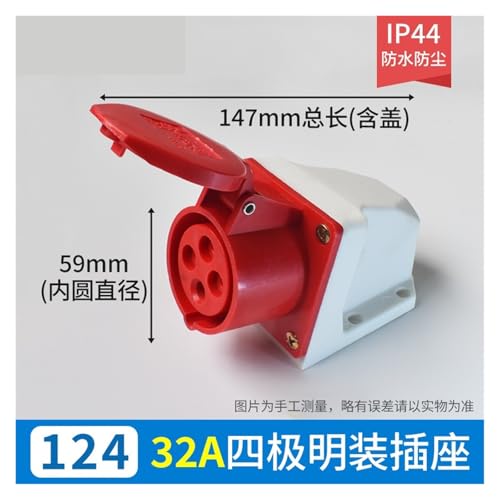 Conector de avión 3-4-5 pines 16A/32A IP44 resistente agua miniatura 2