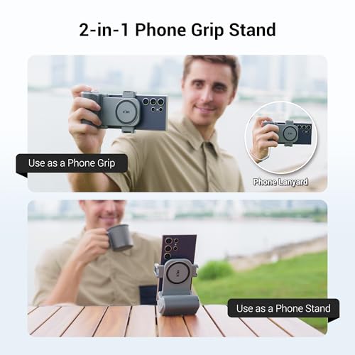 KIWIFOTOS Phone Camera Grip Travel Smartphone Tripod Mount with Remote Control & Cold Shoe Adapter for iPhone 17 16 15 14 13 Pro Max Samsung Selfie Vlog Video Shooting Grip by Kiwifotos - Image 3