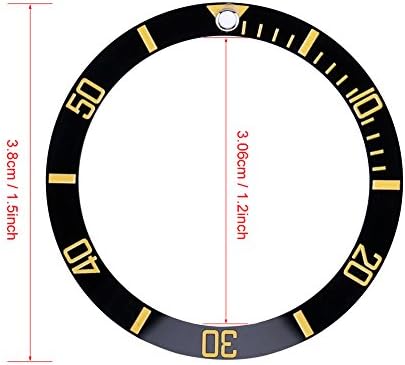 Watch Writing Bezel Insert fits Seiko Date Display Ceramic Watch Wrist Replacement Parts,4 Colors