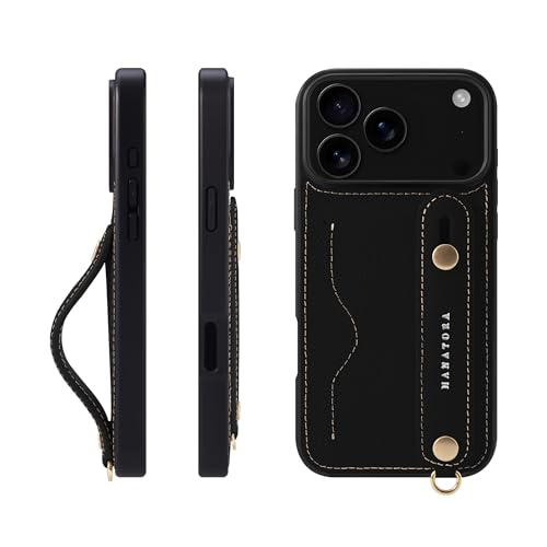HANATORA for iPhone 17ProMax �P�[�X �{�v �ϏՌ� �w�ʃx���g �J�[�h�|�P�b�g �X�}�z�P�[�X �X�}�z �X�^���h�@�\ �l�b�N �X�g���b�v �t�� �G���{�X���U�[ �M�t�g �}�O�l�b�g�Ȃ� �u���b�N NCGH-17ProMax-Blac