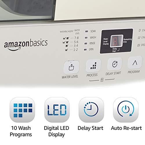 Image of AmazonBasics 7.5 kg Fully-Automatic Top Load Washing Machine Appliance (Light Grey)