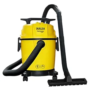 Inalsa Vacuum Cleaner Homeasy Wd10 With 3 Functions Wet/Dry/Blow|1200W Motor,10L Tank Capacity&1.8M Hose Pipe With Handle Grip (Yellow/Black),10 Liter,Cartridge