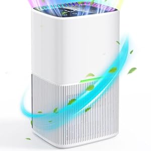 TUKIMA Deshumidificador de aire anti moho, 1,6 L, deshumidificadores de aire eléctrico silencioso con descongelación automática, apagado automático, LED colorido, temporizador, para baño, dormitorio,