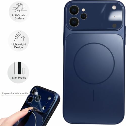 Image of for iPhone |Convert to 17 pro /17 Pro Max Style Premium Back Glass Converter Cover Magnetic Case (Blue, for iPhone 11)