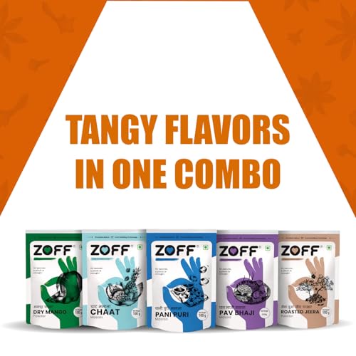Image of Zoff Chaat Starter Spices Kit 5 Exotic Blends | Pure & Fresh Masala | No Added Color or Preservatives | 500g