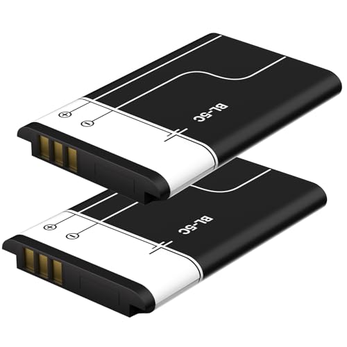 EVELLHPP 2-Pack 3000mAh BL-5C Battery High-Capacity Replacement Battery Compatible with Home radios Cameras TV remotes GPS Devices and Bluetooth Speakers