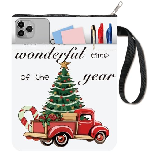 CRASPIRE Christmas Tree Car Protector Words Book Cover With Zipper and Extra Sleeve Pocket