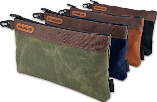 Image of WELKINLAND Heavy-Duty Canvas Tool Pouch, 4PCS 12-Inch Zippered Tool Pouch