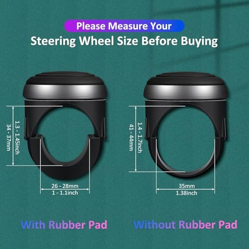 Image of Car Steering Wheel Spinner Knob with 360 Rotation Booster - Universal Power Handle Grip with Non-Slip Silicone, One Hand Driving Control for Cars, SUVs, Trucks